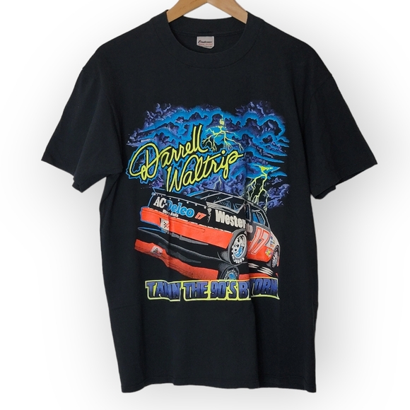 Vintage Darrell Waltrip Takin the 90s by Storm Single Stitch T Shirt Large - Picture 1 of 7